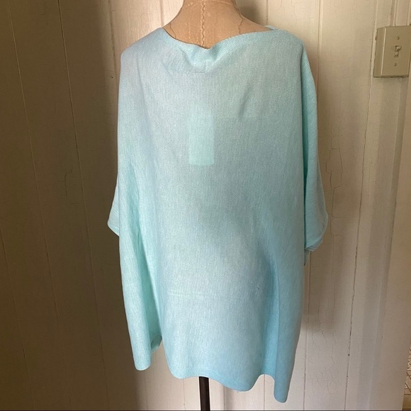 NEW SAVE THE OCEAN Knit Twist Poncho Wrap Light Green - Picture 5 of 15